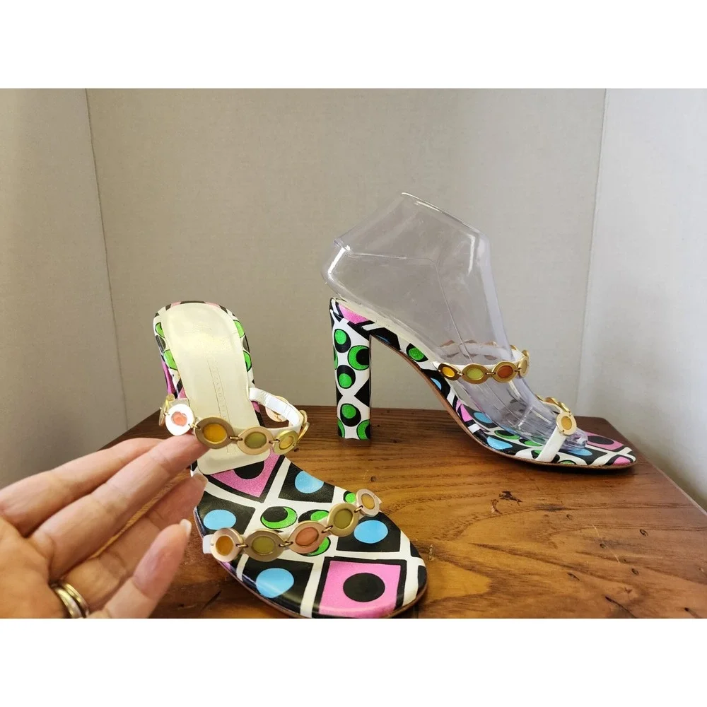 giuseppe zanotti For Vicini NEW SZ 8 Handpainted Embellished Sandals
